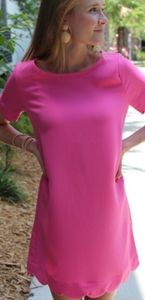 Mittoshop Pink Claire scalloped hem dress